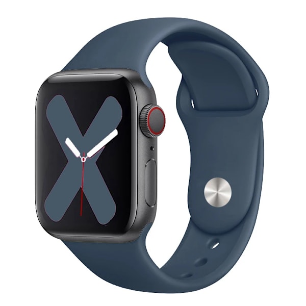 Silikone Rem För Apple Watch Band 44Mm 40Mm 45Mm 41Mm 49Mm 42Mm 38Mm Korpus Armband Iwatch Ultra 2 Serien 7 Se 3 4 5 6 89 Midnight Blue 42 44 45 49 mm S-M