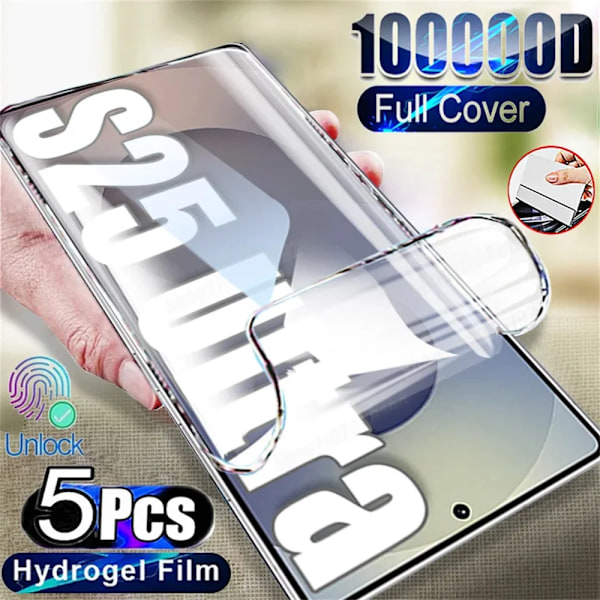 5 st Hydrogel Film för Samsung S25 S24 S23 S22 Ultra S21 FE S20 S10 S9 Plus Skärmskydd för Galaxy Note 20 Ultra 10 9 Film Note 10 Plus 5 Pieces