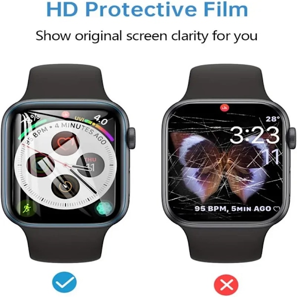 1-5st Skärmskydd Hydrogel Film för Apple Watch 7 6 SE 5 4 3 2 1 38MM 40MM 41MM 42MM 45MM Apple Watch Skärmskydd 3pcs Series 456 SE 40mm