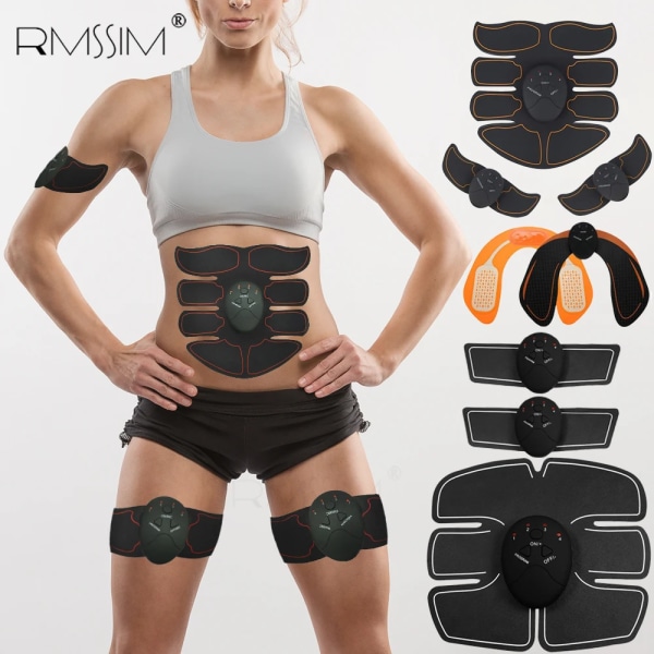 Abs Trainer EMS Magmuskelstimulator Trådlöst elektriskt toningbälte USB Ladda Viktminskning Hemgym Fitness Equiment Hot Pad gels