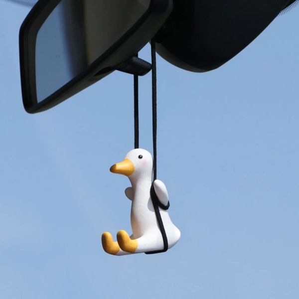 Biltillbehör Bildoft Gips Söt Anime Swing Anka Hänge Auto Backspegel Ornament Födelsedagspresent Autodekoration Duck 1