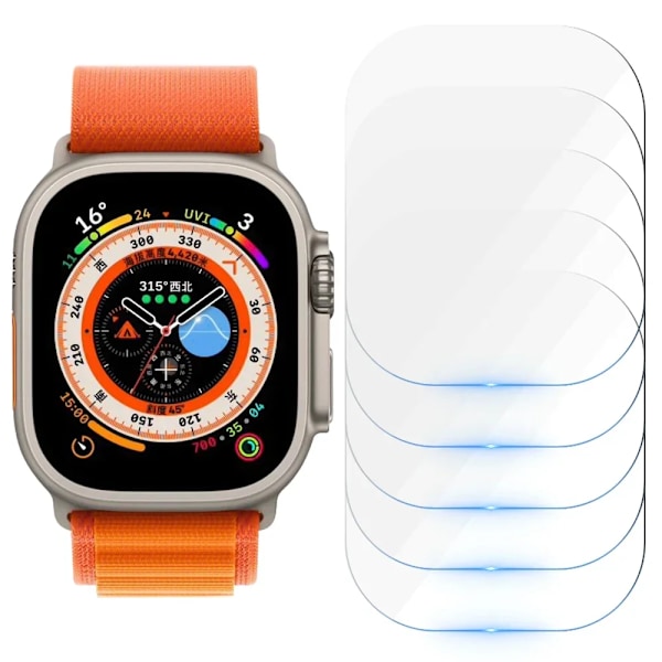 Härdat glas för Apple Watch Ultra 49mm skärmskydd reptåligt för Apple Watch 8 Pro 49mm Smartwatch 5-Pcs 49MM iwatch ultra