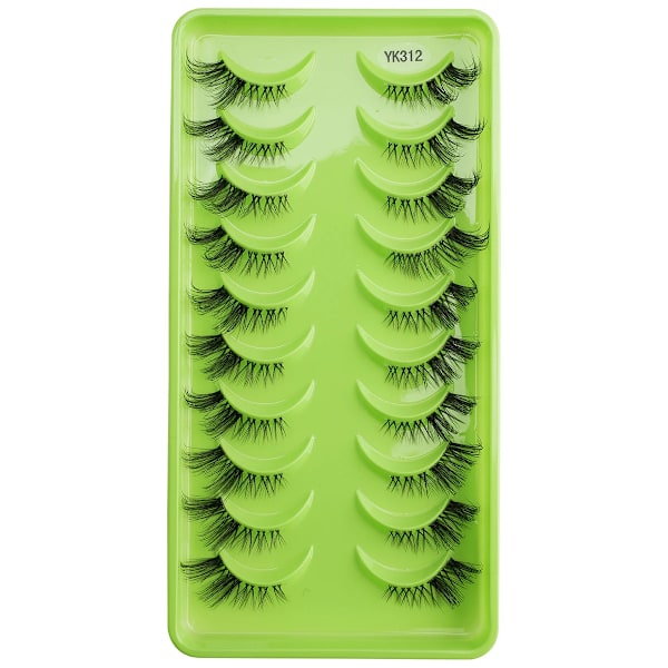 3/10 Par Half Lashes Makeup Naturliga Långa Katt Ögon Lashes Dramatiska Falska Ögonfransar Mjuka Faux Cils Falska Ögonfrans Extens Verktygcomment 10Pairs-YK312