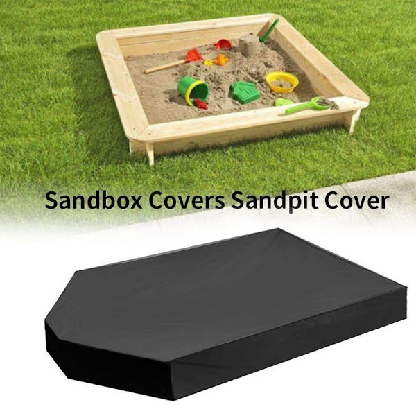 Sandlådeöverdrag med dragsko, fyrkantigt dammskydd, strandskydd för sandlåda, vattentätt sandlådeöverdrag (160 x 113 x 22 cm)