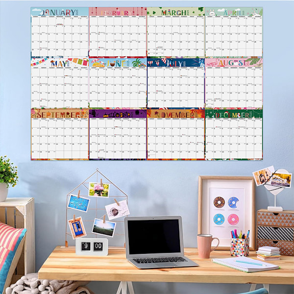 2025-kalender extra stor väggdekor utplånbar penna dubbelsidig planeringskalender memo