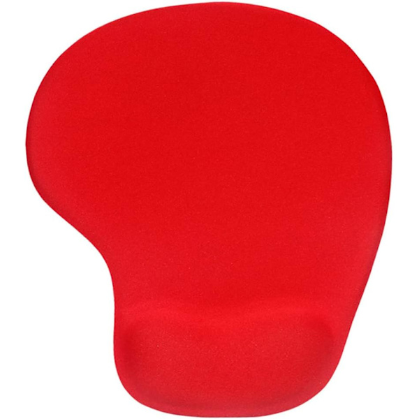 Kontormusemåtte med gelhåndledsstøtte - Ergonomisk gaming-musemåtte til skrivebord - Design Gamepad-måtte gummibase til bærbar computer (06Rød)