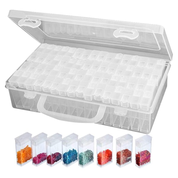 42/84 Gitter Transparent Boks DIY Håndlavet Perle Diamant Maleri Opbevaringsboks Glas Ris Perle Boks Neglekunst Tilbehør Boks