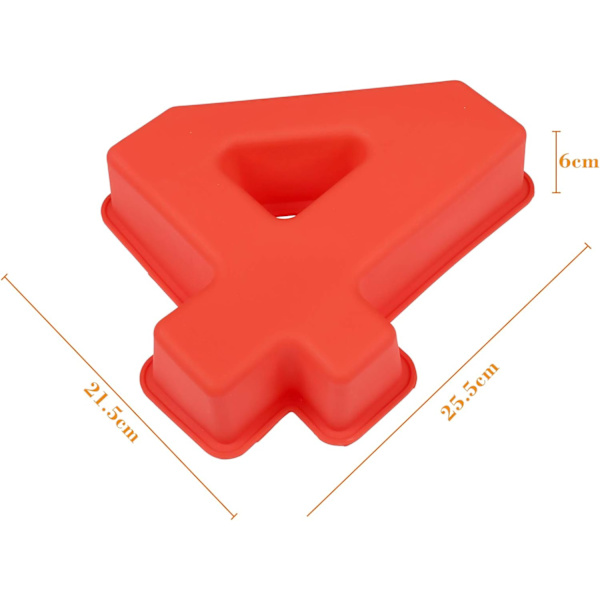 Kakaform Silikon Siffror Stort Nummer 7 Bakform Bakning Födelsedag Jubileum Födelsedagstårta 20 X 25 Cm (Multi-Way)-4-Röd