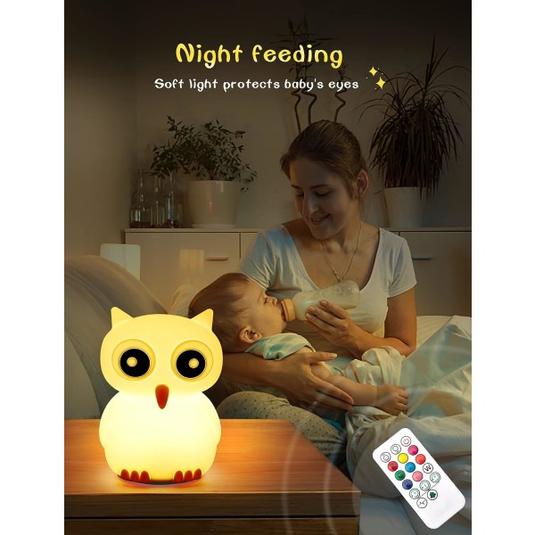 Nattlampor för barn, nattlampor för kattungar med fjärrkontroll, 7 färger Kawaii-lampor, rumsinredning, USB laddningsbart, härligt ljus, presenter