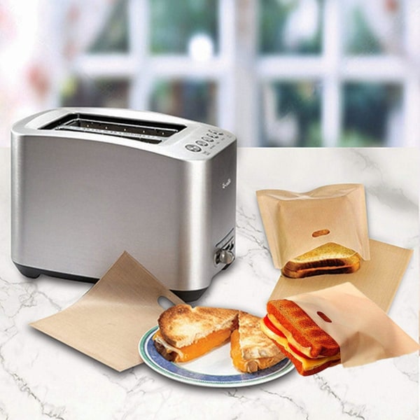 10 stk. genanvendelige toastposer til grillede ostemadder - Non Stick Toast Bag (16*16,5 cm)