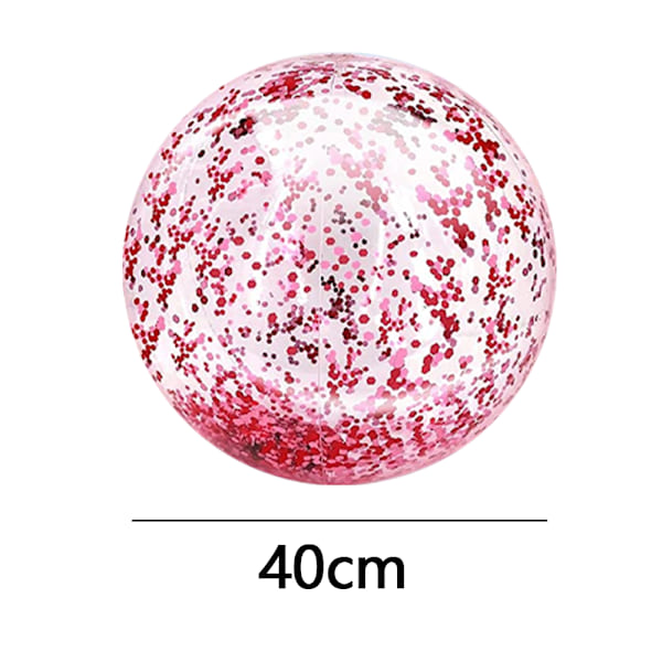 5 stk. strandbolde - gigantiske poolbolde - gigantiske oppustelige strandbolde med glimmer - badedragt - vandlegetøj til stranden - rosaguld