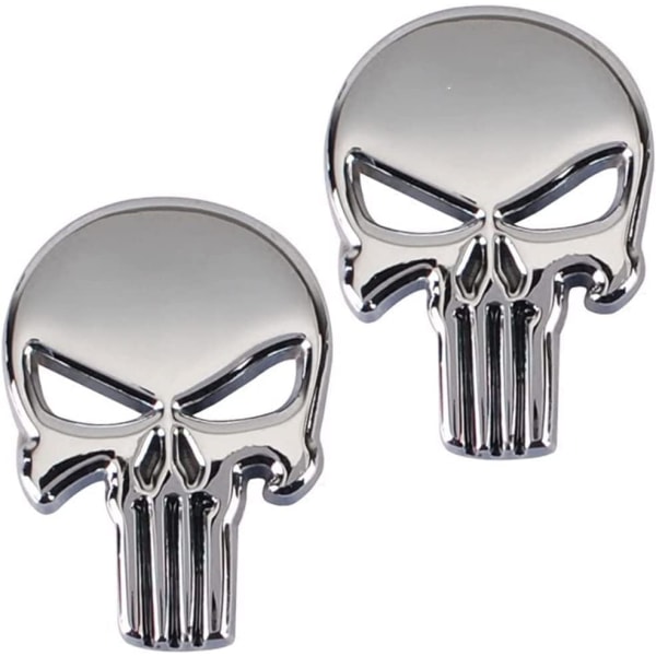 Punisher 3D-metallsticker, Punisher-dödskalleklistermärke för motorcykel, Punisher-dödskalleklistermärke för bil, motorcyklar, fordonsdekoration