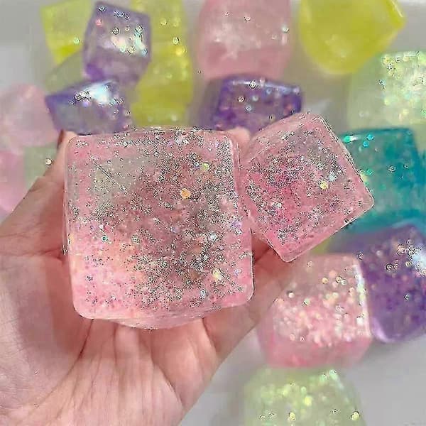 Fidget Legetøj Squishy Stress Terning, Kæmpe Stressbolde til Børn Voksne Squishy Angst Stressaflastning Is Fidget Terning Sukkerbolde, Sensorisk Legetøj E