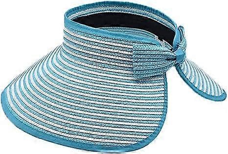 Dame Skygge Sammenfoldelig Stråhat Sommer Strand Sammenfoldelig Hat Floppy Bred Skygge Hat Dyb Stil Justerbar