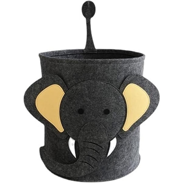Söt hopfällbar filt tvättkorg, förvaringskorg för barn pojkar och flickor, kontor, sovrum, kläder, leksaker (Elefant)
