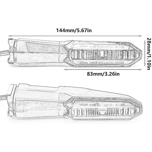 För Kawasaki Z125 / Pro Z250 Z250SL Z300 Z400 Blinkers Fram & Bak LED-ljus Shift Bakljus Blinker Motorcykelindikator (Klar Skal) Rök skal