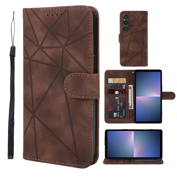 Leather Feel Case for Sony Xperia 5 V (Brown)