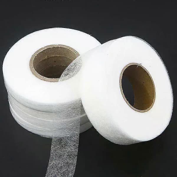 70 yards Double-sided Adhesive Fabric Tape Patchwork Interlining Iron-on Melt Omentum DIY Garment Accessories White/Black
