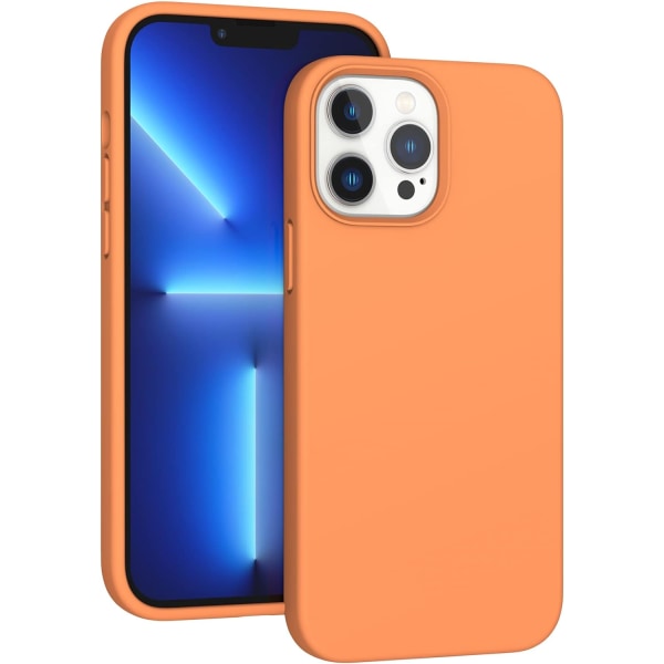 för iPhone 13 Pro Max phone case 6,7 tum, [Stötsäkert][anti-scratch] Slim Flytande case Protective Bumper 2021 (orange)