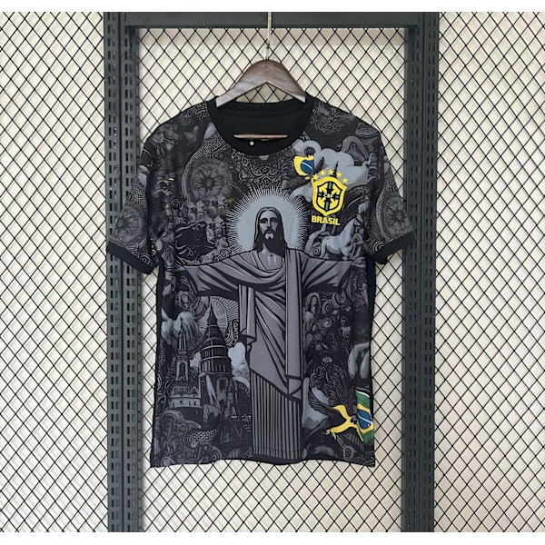 2024 Europæiske Cup Frankrig trøje Italien landshold England Spanien Brasilien fodbolduniform Brazil Special Edition Black M