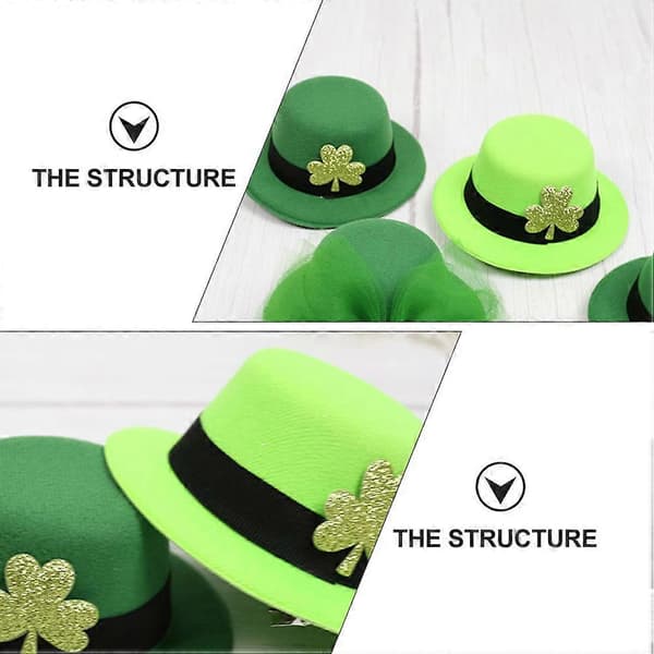 Morsomme hatter for voksne St. Patricks Day dekorasjon hodeplagg lysegrønn 2 stk
