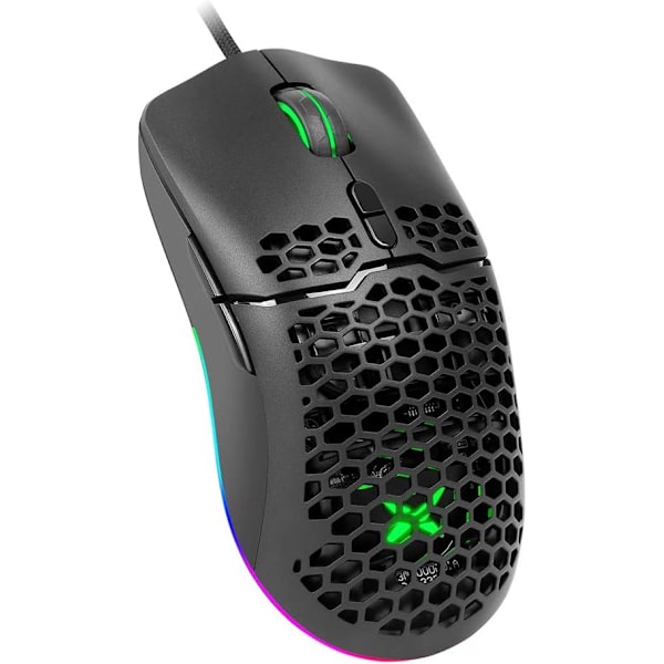 65G (2,29oz) Trådløs Letvægts Gaming Mus med 3200DPI, RGB Baggrundsbelysning og 7 Programmerbare Knapper