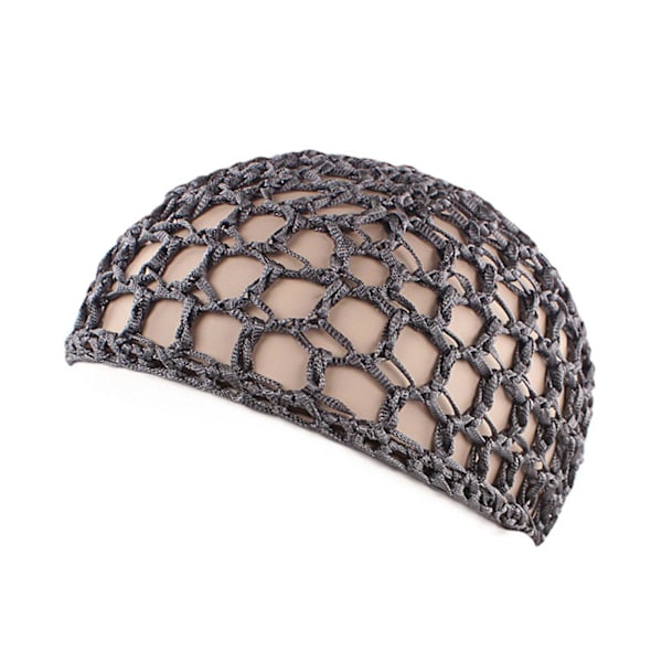 Hårnett i netting, heklet lue, fiskenett hårnett, snood-deksel ornament for soving Gray