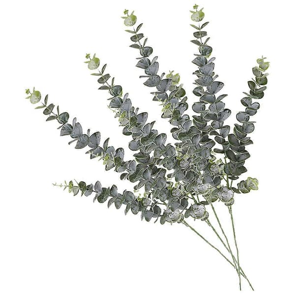 Simulated Eucalyptus Leaf Artificial Eucalyptus Greenery Stems Vase Decor Natural Feel Dark Green 78.00X40.00X4.0cm 4pcs