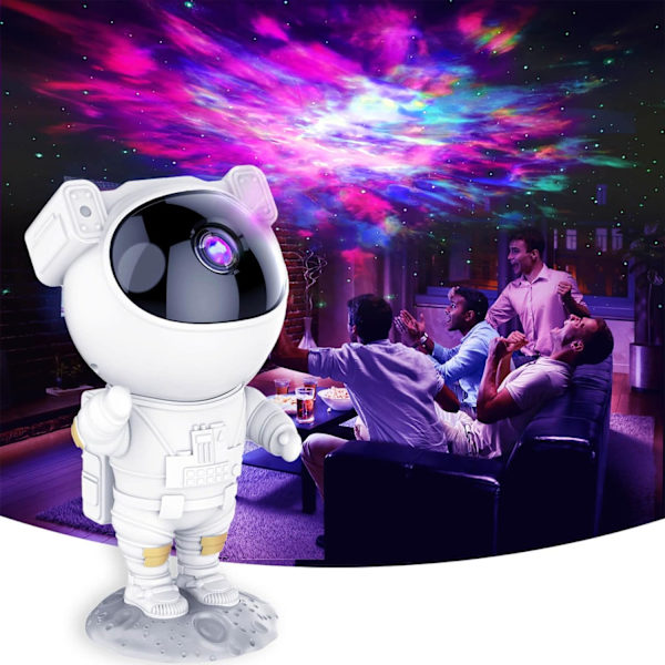 Astronaut Stjerneprojektor - Galaxy Projektorlys, Fjernkontroll Rommann Nattlys med Timer, for Spillrom, Gave