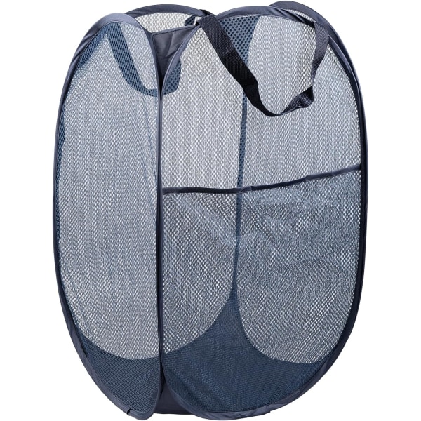 Pop-Up Laundry Hamper, 1 pcMesh Pop-Up Laundry Hamper, Premium Pop-Up Laundry Hamper, Mesh Laundry Hamper, Collapsible Pop-Up Mesh Hamper, Blue