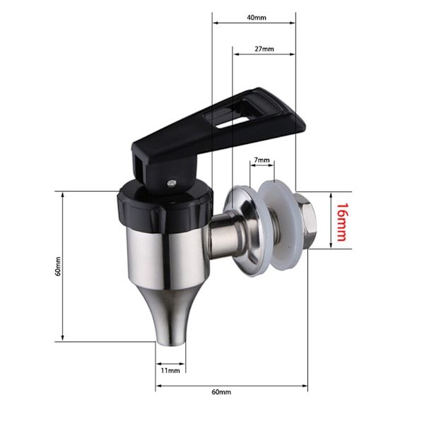 Øluddeler Udskiftning Spigot, Rustfrit Stål Rustfri Tude, Nem Installation（16mm）