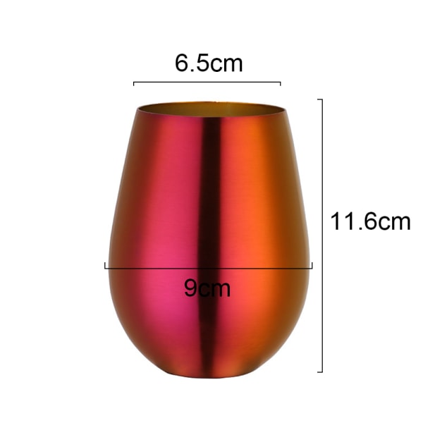 Fars dag gave rustfrit stål vinglas uden stilk, udendørs bærbare vinglas til poolkanten - magisk rød