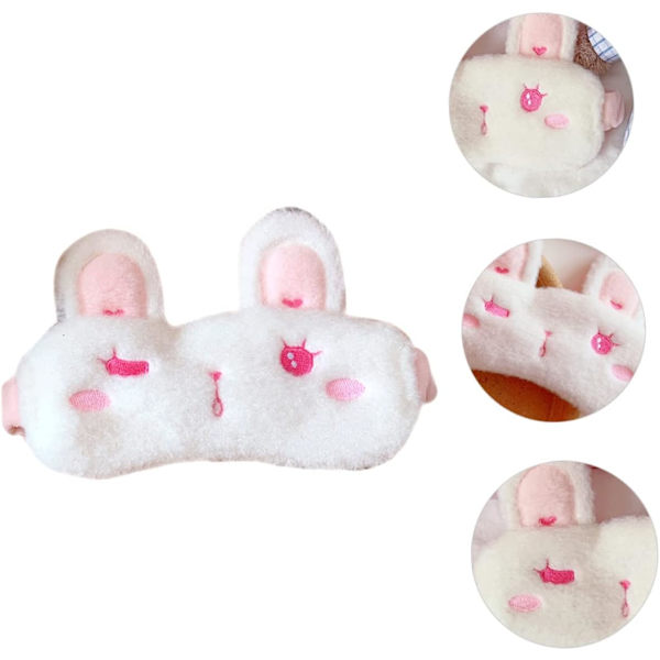 Bunny bamse øjenmaske bamseører øjenmaske bamser fluffy sove øjenmaske bærbar øjenlap kanin plys materiale