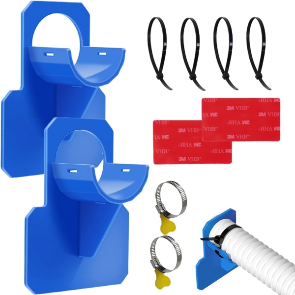 Pool Hose Holders, Swimming Pool Adapter, Above Ground Pool Hose Holder Holders, Pool Accessory, Water Hose Holder 30-37mm, Blue, 2PCS