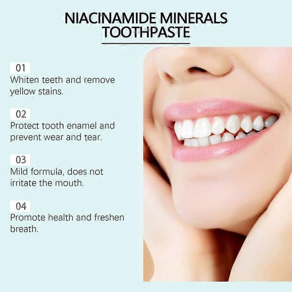 Niacinamide Toothpaste for Whiter Teeth - Triple-Action Whitening for Sensitive Teeth 2pcs