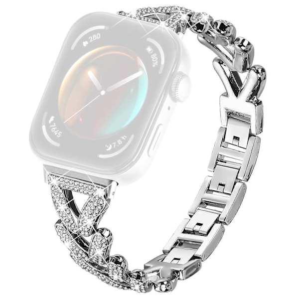 Zinklegering Snoet Urrem Rhinestone Dekoration til Huawei Watch Fit 3 Urrem Style E