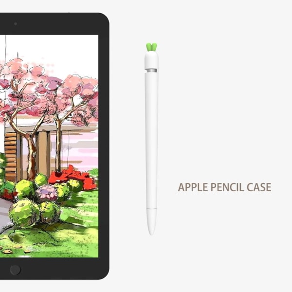 Case som är kompatibelt med andra och första generationens Apple Pencil (orange, vit)
