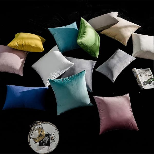 Decorative Velvet Pillows for Sofa, Bed, 2-Pack Luxury Soft Pillowcases, 50x50 cm, Silver Grey