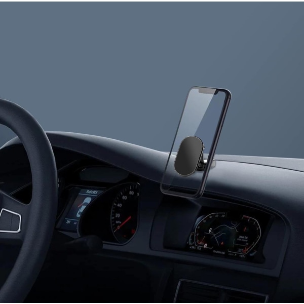 Smartphone magnetisk hållare i bilen med 6 superstarka magneter Bilfäste kompatibel med alla mobiltelefoner och surfplattor (svart)