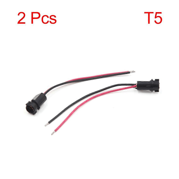 2/3/5/8/10 stk. T5 LED Sokkel Lampe Instrumentbræt Indikator Lys Sokkel 2 Lednings Pære Ledningsnet Ledningsstik Udskiftning til Bil Red 2Pcs