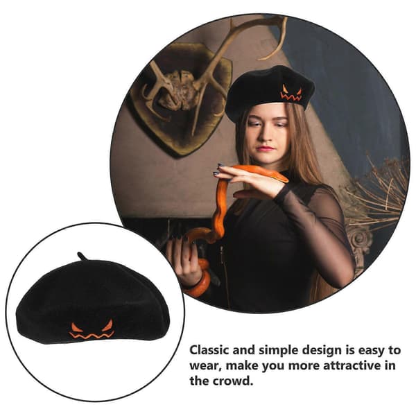 Delikat 3 stk Halloween Party Baret Sort til dekorationsformål