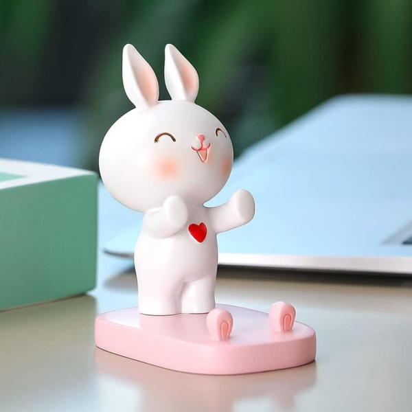 Cartoon Resin Rabbit Prydnader, Bilinredning Prydnad Kanin Bil Prydnad Mini Cartoon Kanin Telefonhållare Skrivbordsdekoration För Hemmakontor