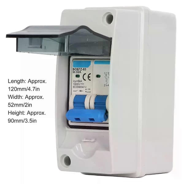 PV DC effektbryter 32A 6KA IP65 vanntett DC isolatorbryter solcellefraskiller 1000V