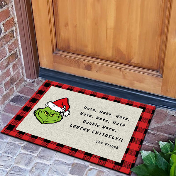 Jule Grinch gulvmåtte, juleferie dekorativ gulvmåtte (Grinch 50X80cm)