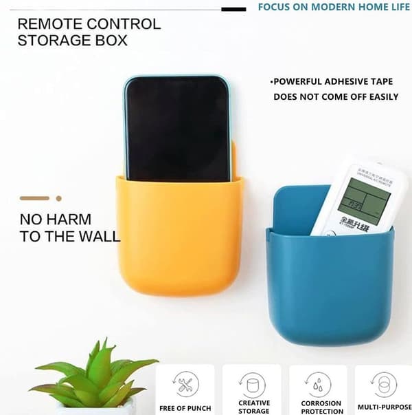 6-piece remote control holder wall-mounted organizer media