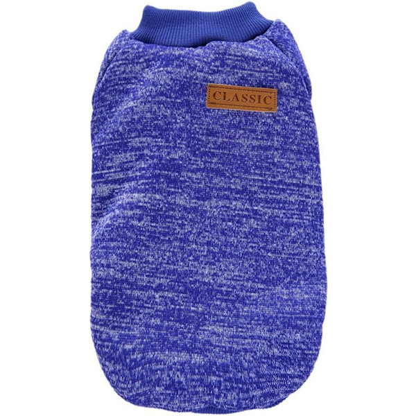 Hunde tøj hund sweater blød fortykkelse varm hvalp hunde skjorte vinter hvalp sweater til hunde (mørkeblå, M)