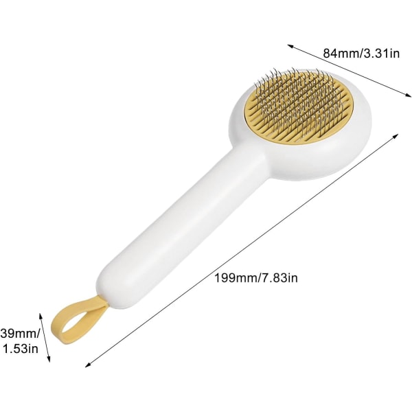 Selvrensende børste til fjernelse af kattehår, børste til fjernelse af fældehår til hunde og katte, børste til fjernelse af fældehår, børste til pleje af kæledyr, sæt med kamme til pleje af kæledyr - hvid