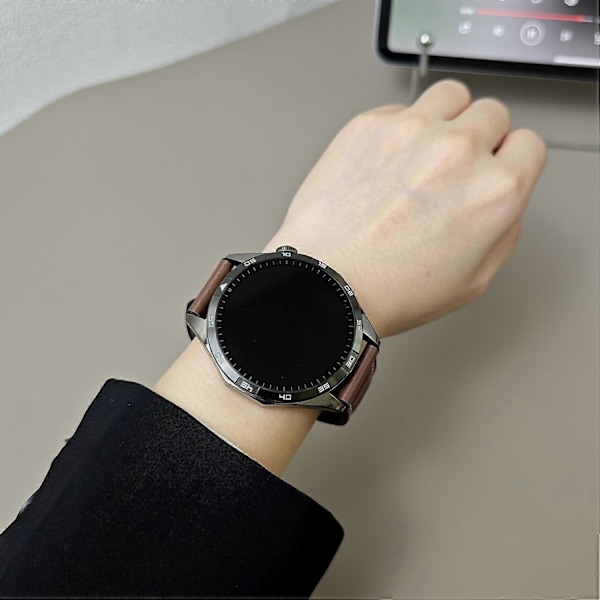 Armband i äkta ko-läder för Samsung Galaxy Watch7 44mm 40mm/Watch FE 40mm Universal 20mm Style F