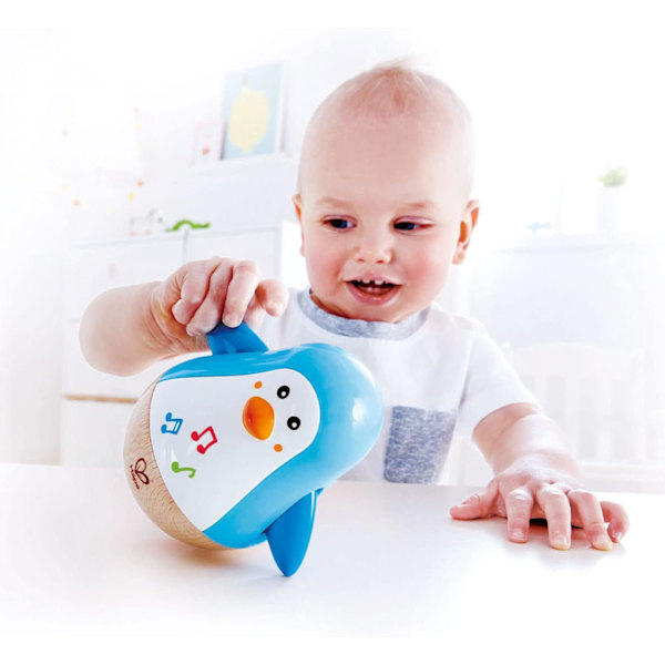 Pingvin Musikalisk Vagglare | Färgglad Vagglande Melodipingvin, Roly Poly Leksak för Barn 6 Månader+, Flerfärgad, 5'' x 2'' (E0331) , Blå