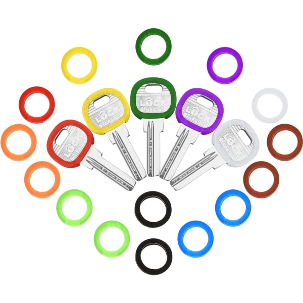 36st Nyckelkapslar Omslag Taggar Flexibla nyckelluckor Plastnyckelidentifieringsringar för enkel identifiering av nycklar